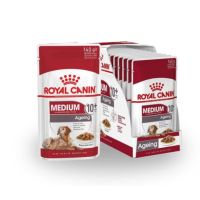 Royal Canin Medium ageing 10+ Gravy อาหารเปียก สุนัขสูงอายุพันธุ์กลาง แบบซอง (ยกกล่อง 140g. x 10 ซอง)