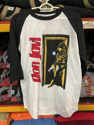 เสื้อวง แขนสามส่วน BON JOVI สไตล์วินเทจ