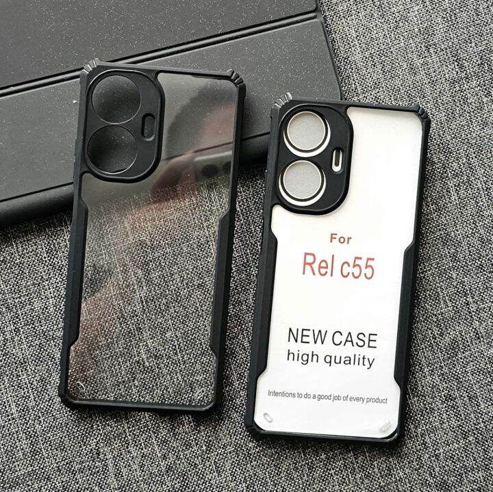REALME C55 Fushion Case Aklirik Bening list Hitam / Fushion Case Hard ...
