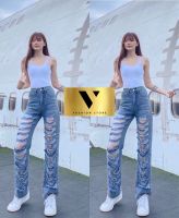 ?V-JEANS?พร้อมส่ง|ขากระบอกใหญ่|กางเกงยีนส์เอวสูง|กางเกงยีนส์ทรงกระบอก|ขากระบอก|กางเกงยีนส์|ยีนส์|งานนำเข้า