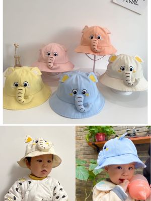 หมวกบักเก็ตเด็กลายช้าง มีสายรัดคาง เด็ก2เดือน-2ปี ขนาด46-50เซน