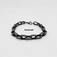 ?BX chain ข้อมือสแตนเลสลายโซ่ สีรมดำ