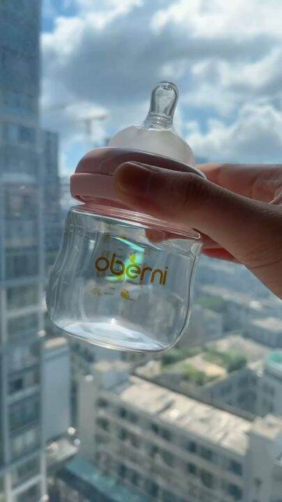 Oberni Wide Neck Newborn Glass Baby Bottle 120ml /150ml Botol Bayi Milk ...