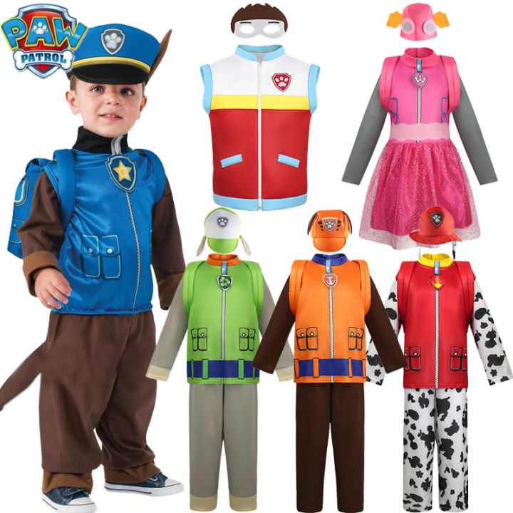 Kids Boys Paw Patrol Cosplay Costume Chase Marshall Skye Rubble Rocky ...