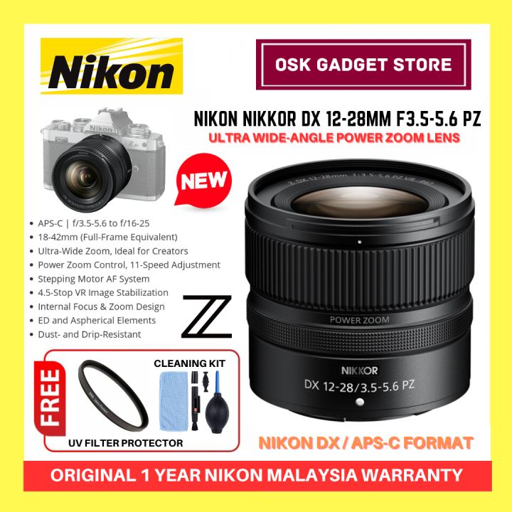 Nikon Nikkor Z DX 12-28mm F3.5-5.6 VR Wide Angle Lens For Nikon Z Camera  DX Format Year Nikon Malaysia Warranty Lazada