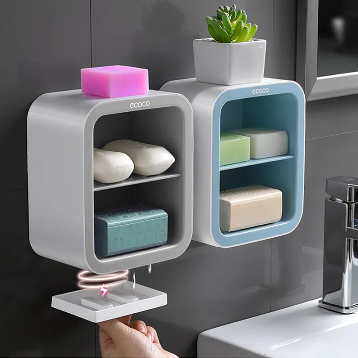 Ecoco DoubleLayer Soap Rack Storage Rack Punchfree Washstand Bathroom