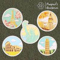 ?? พร้อมส่ง : เข็มกลัดเซ็ทสถานที่ท่องเที่ยวที่สำคัญทั่วโลก | Tourist World Attractions Enamel Brooch Pin Set.