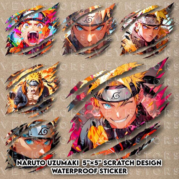 NARUTO UZUMAKI SCRATCH DESIGN WATERPROOF STICKER Lazada PH
