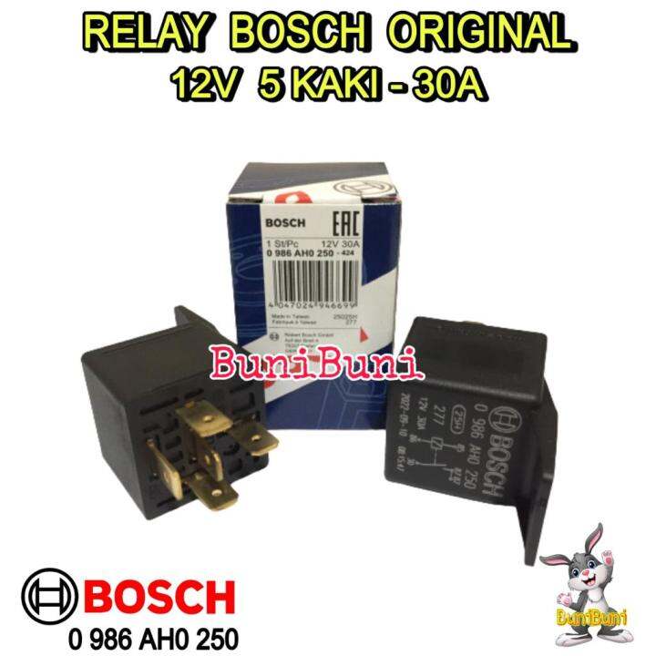RELAY BOSCH 12V 5 KAKI 30A ORIGINAL / Rilay Bosch 12V 5 Pin Untuk Lampu