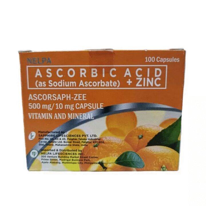 ASCORSAPH ZEE Ascorbic Acid as Sodium Ascorbate 100capsules Lazada PH