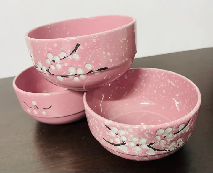 Kafuh Pink Sakura Square Bowls 4pc Set - Merae