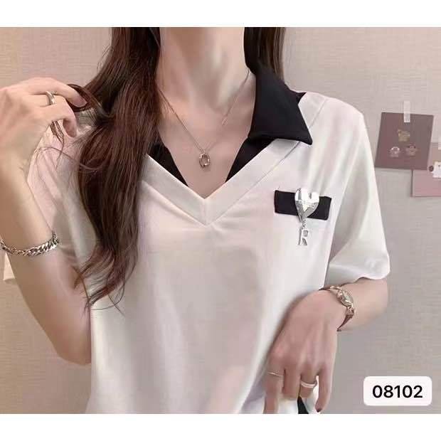 พร้อมส่ง-ใหม่-5930-1เสื้อคอปกแขนยาวไหมพรมเเต่งซิ๊บ-หน้ารูดได้จริง