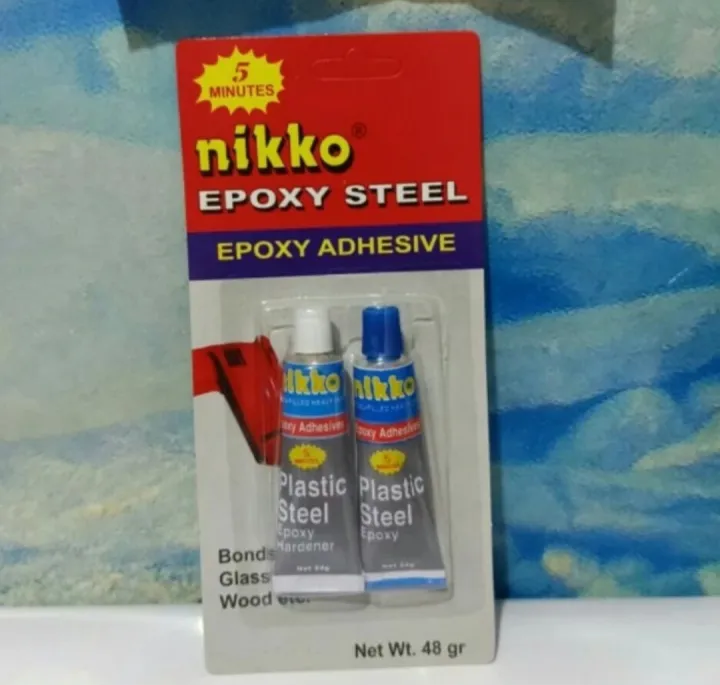 NIKKO Plastic Steel Epoxy 5 Menit 48gr/Lem Besi Campur/Plastik Stil