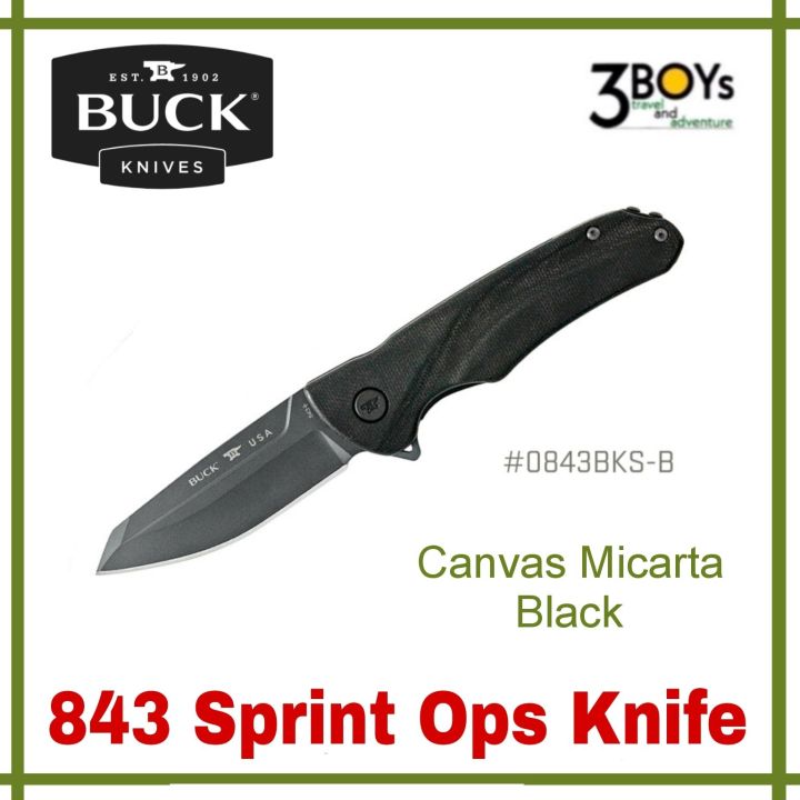 มีด-buck-รุ่น-843-sprint-ops-knife-เป็นมีดระบบ-flipper-เปิดได้ด้วยมือเดียว-ใบมีดเคลือบ-cerakote-สีดำ-ผลิต-อเมริกา