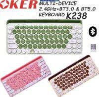 OKER คีย์บอร์ดไร้สาย MULTI-DEVICE 2.4GHz+BT3.0 &amp; BT5.0 KEYBOARD K238