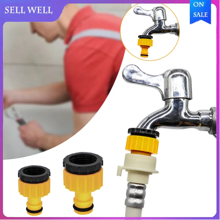 Hose Connector, 4PCS Mixer Tap Connector 1/2 & 3/4 Inch 2-in-1 Universal Female Faucet Adapter, Brass Garden Outdoor Hose Tap Connector, Top Max Diameter 23mm, Quick Connect To Hose