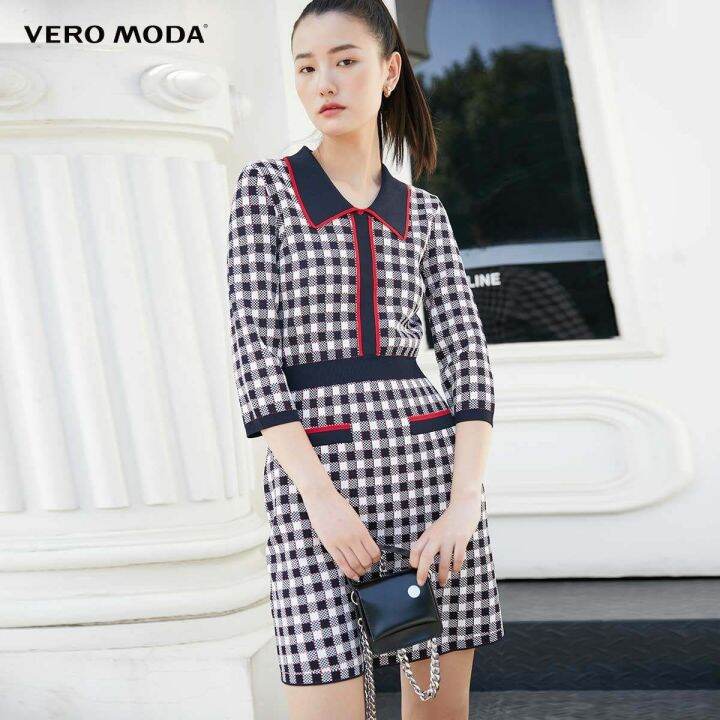 Size XS,S,M] Vero Moda Đầm len kẻ sọc dáng chữ A newtag | Lazada.vn