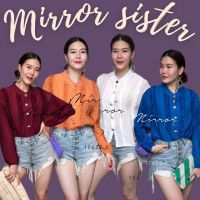 ?MiRRoRSiSTER เสื้อดีเทลเก๋แต่งแถบๆกุ๊นระบายด้านหน้า