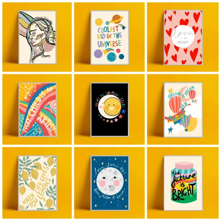 Room Makeover Wall Decor, A4 Size Laminated Wall Design Art Decor, Room