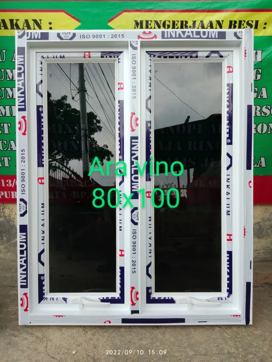 Jendela Aluminium Ukuran 100x80,tebal Kca 5mm,+palet Kayu | Lazada ...