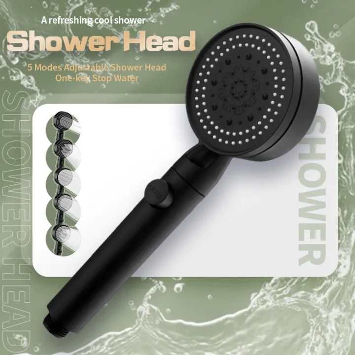 High Pressure Shower Head ABS Water Saving Shower Head Handheld Rain