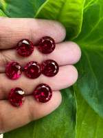 RED CREATED RUBY  BRILLIANT COLOR  CORUNDUM  ROUND 5.50MM 6 PCS