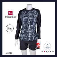 (มี S-XL) ชุดว่ายน้ำแขนยาว กางเกงขาสั้น ของ bsc streamline สีดำ ลายสวยเรียบ