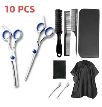 10 PCS Hair Cutting Scissors Set, Professional Haircut Scissors Kit for  Barber, Salon, Home
