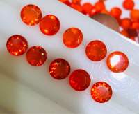 โอปอลไฟสีแดงธรรมชาติทรงกลม 7 มม. 1 ชิ้น 7mm round natural red fire opal 1 piece