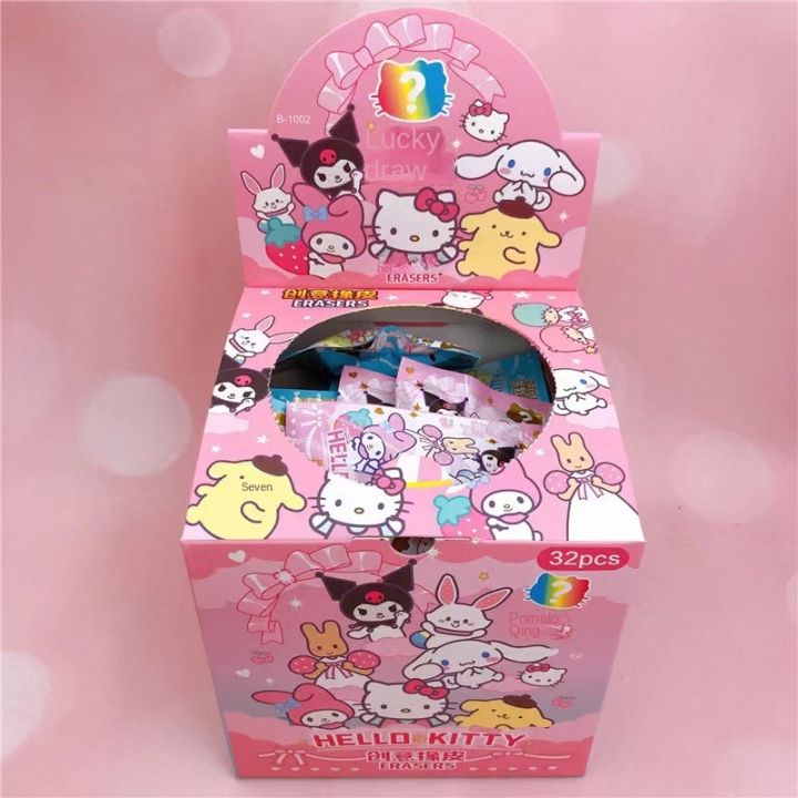 32pcs Sanrio Blind Box Doll Eraser Cartoon Cute Hello Kitty My Melody ...