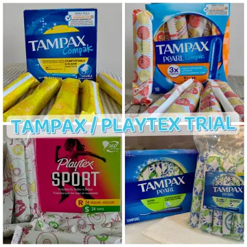 50 Pcs Tampax Pearl Tampons Cotton Core Light Regular Super