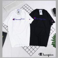 เสื้อยืด Champion? เสื้อยืดคอกลมแขนสั้น ชาย-หญิงใส่ได้ ขนาด S M L XL สีขาว ดำ