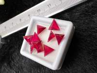 CREATED RUBY  BRILLIANT COLOR  CORUNDUM  TRIANGLE CUT  5X5 MM  6 PCS