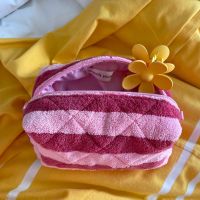 MACHMACHTHELABEL- Pink Stripes Terry Pouch กระเป๋าผ้าขนหนูใส่ของ