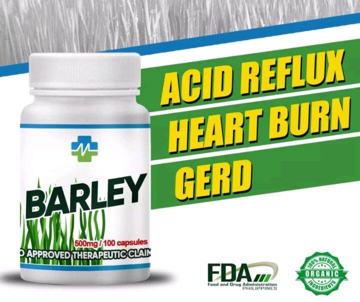 Barley Capsules for Acid Reflux, Heartburn, and Gerd Organic Lazada PH