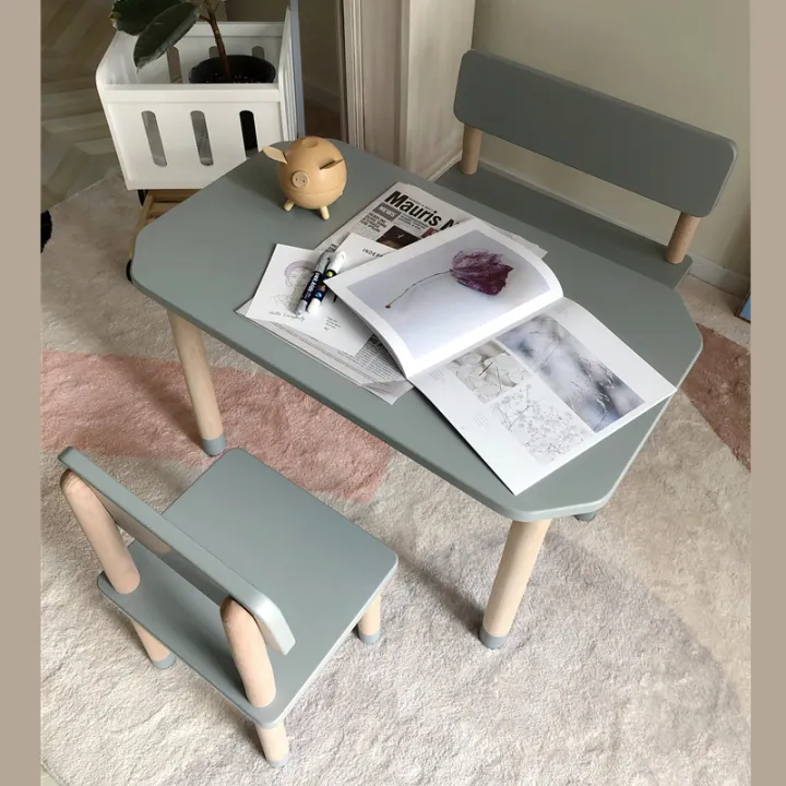 Nordic KoreanStyle Children's Wooden Table Rectangular Baby Study