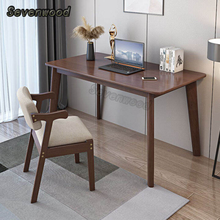 Sevenwood wooden desk study table office table set meja belajar