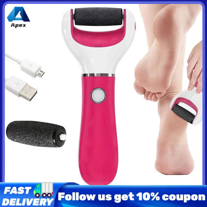  BOMPOW Foot Scrubber Electric Callus Remover Rechargeable Foot  File Hard Skin Remover Pedicure Tools Electronic Callus kit for Cracked  Heels and Dead Skin with 2 Roller Heads : Beauty 