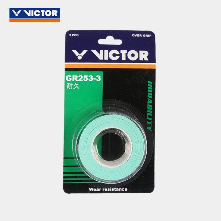 สินค้าแท้แบบใหม่-victor-victor-ยางมือแบดมินตัน-สายดูดซับเหงื่อ-gr253-3แพ็คสามตัว