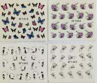 สติ๊กเกอร์เล็บ เพ้นท์เล็บ ลายทาสแมว ลายผีเสื้อ nail Art stickers