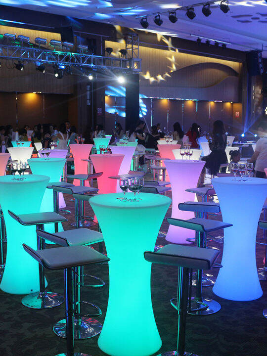 LightEmitting Bar Table and Chair High Bar Table Quiet Bar Table round