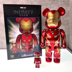 Red LV) Bearbrick 400% Action Figure Peko Iron Man Violent Bear