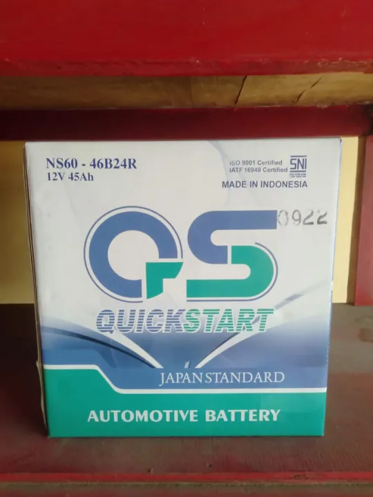 aki mobil QS QUICK START NS60 46B24R 12V 45Ah | Lazada Indonesia