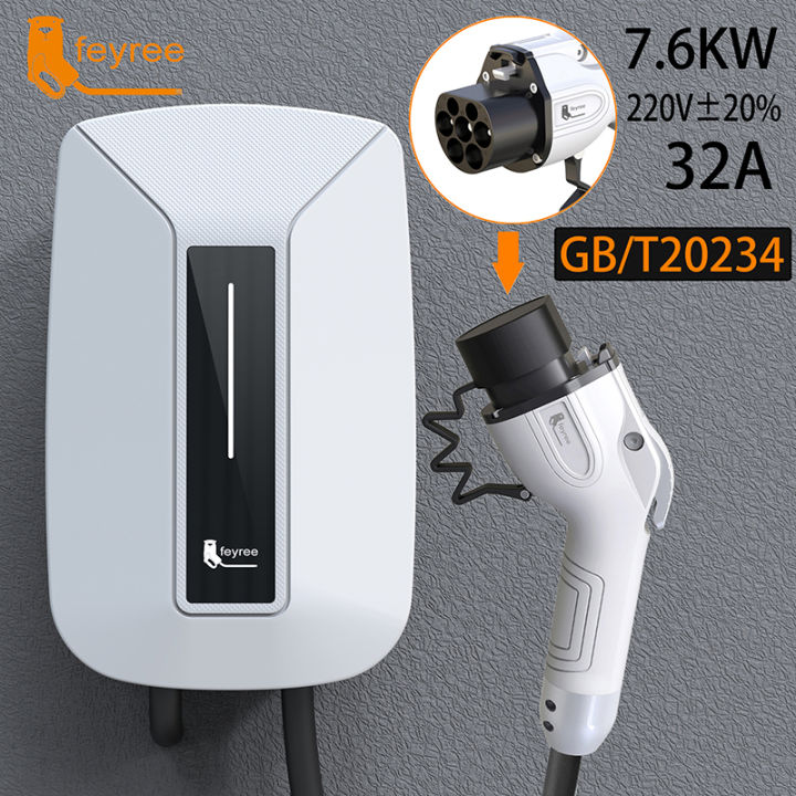 Feyree Ev Charger Type2 Plug Evse Wallbox Type1 Ev Car Charger Gbt Wallbox 32a 7kw 1 Phase 5m 9719