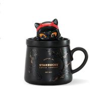 พร้อมส่ง ของแท้ ?% แก้ว Starbucks แก้วมัคเซรามิคแมวฮาโลวีน พร้อมฝาปิด ขนาด 385ml ~ Collection Halloween Starbucks China