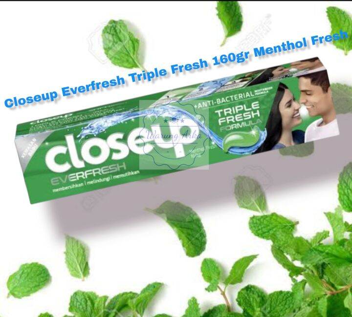 Closeup ever fresh 160 gr Triple Fresh odol pasta gigi close up menthol ...