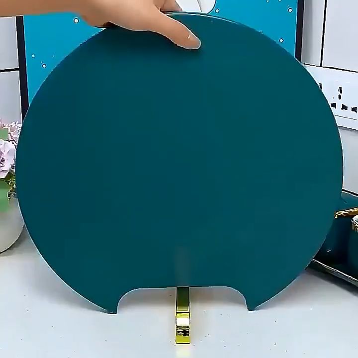 Double-sided PE Chopping Board Anti-mildew Non-slip Round Rotatable Green  Sticky Board Pad Stand-able Kitchen Cutting Board