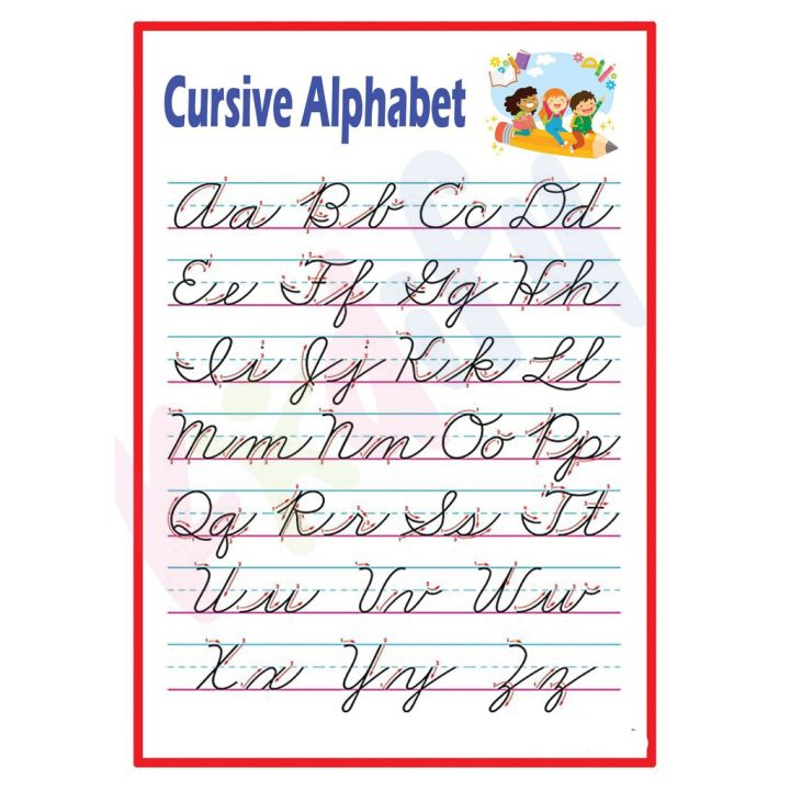 CURSIVE ALPHABET LAMINATED A4 | Lazada PH