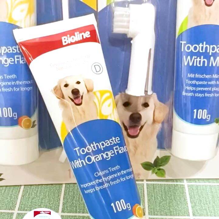 【Bioline】 Pet Dental Care Set Toothbrush and Toothpaste Set Pet Dog