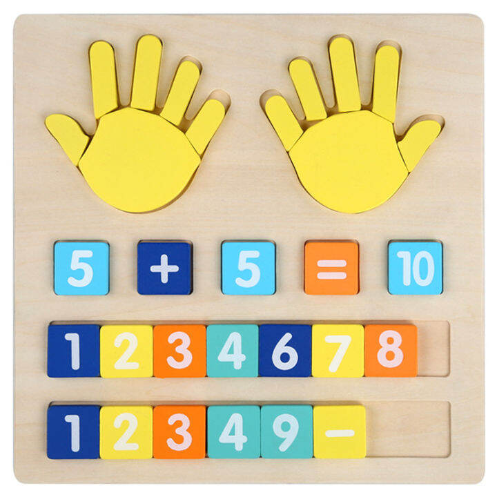 Montessori Learning Toddler Wooden Educational Toy Finger Number